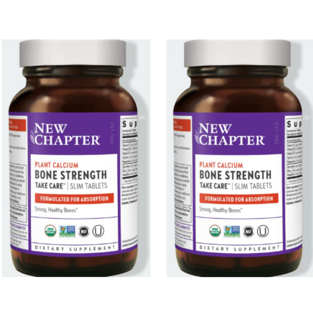 New Chapter Chapter Bone Strength Plant Calcium 90 Tabs Vitamins K2 & D3 2 PACK