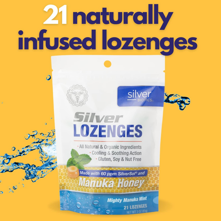 American Biotech Labs Silver Biotics Lozenges with Manuka Honey 60 PPM 21 Count