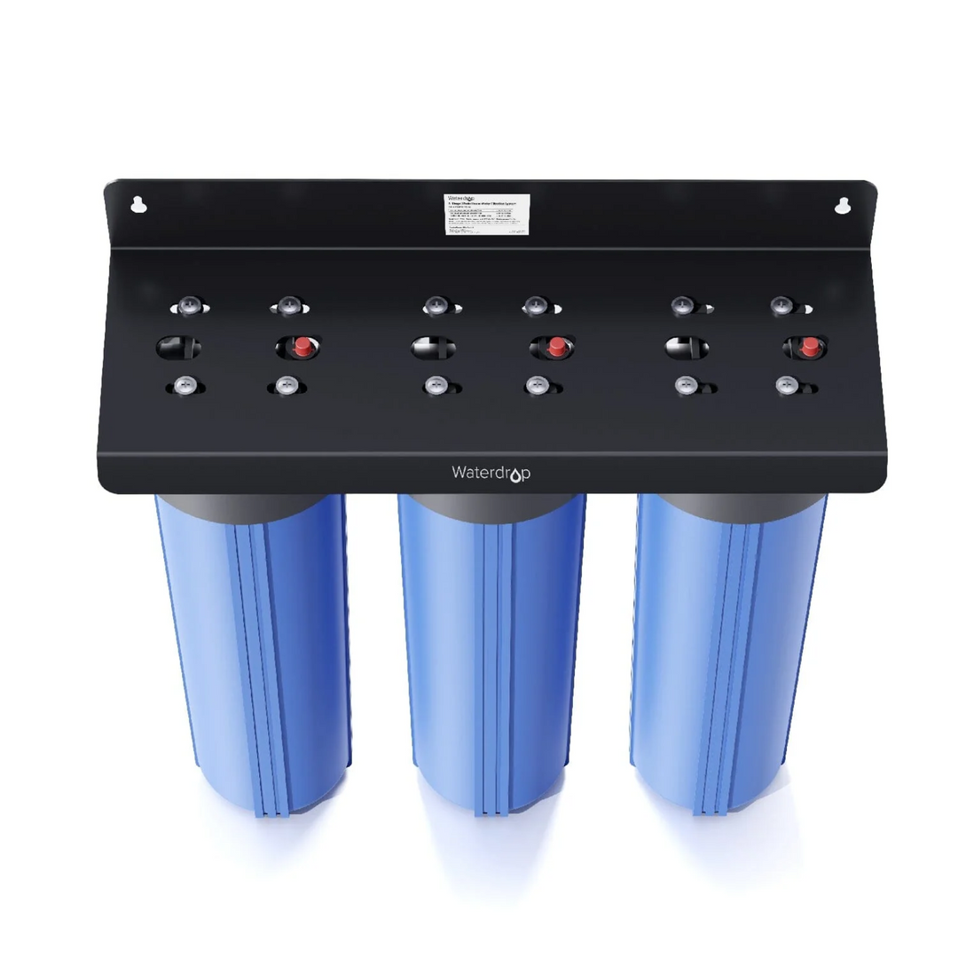 Waterdrop 3-Stage Whole House Water Filter System Reduce Iron & Manganese