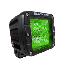 Load image into Gallery viewer, Black Oak LED 2 Inch Green LED Hog Pod Light Flood Optics Black
