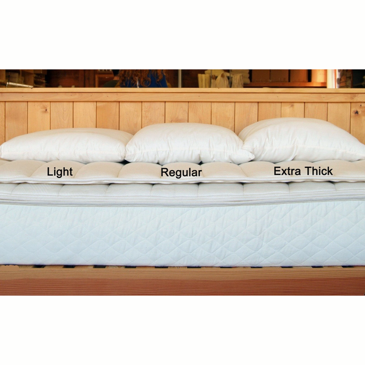 Almohadas de cama de lana orgánica certificada Holy Lamb, tamaño queen, extra gruesas, 50 x 76 cm