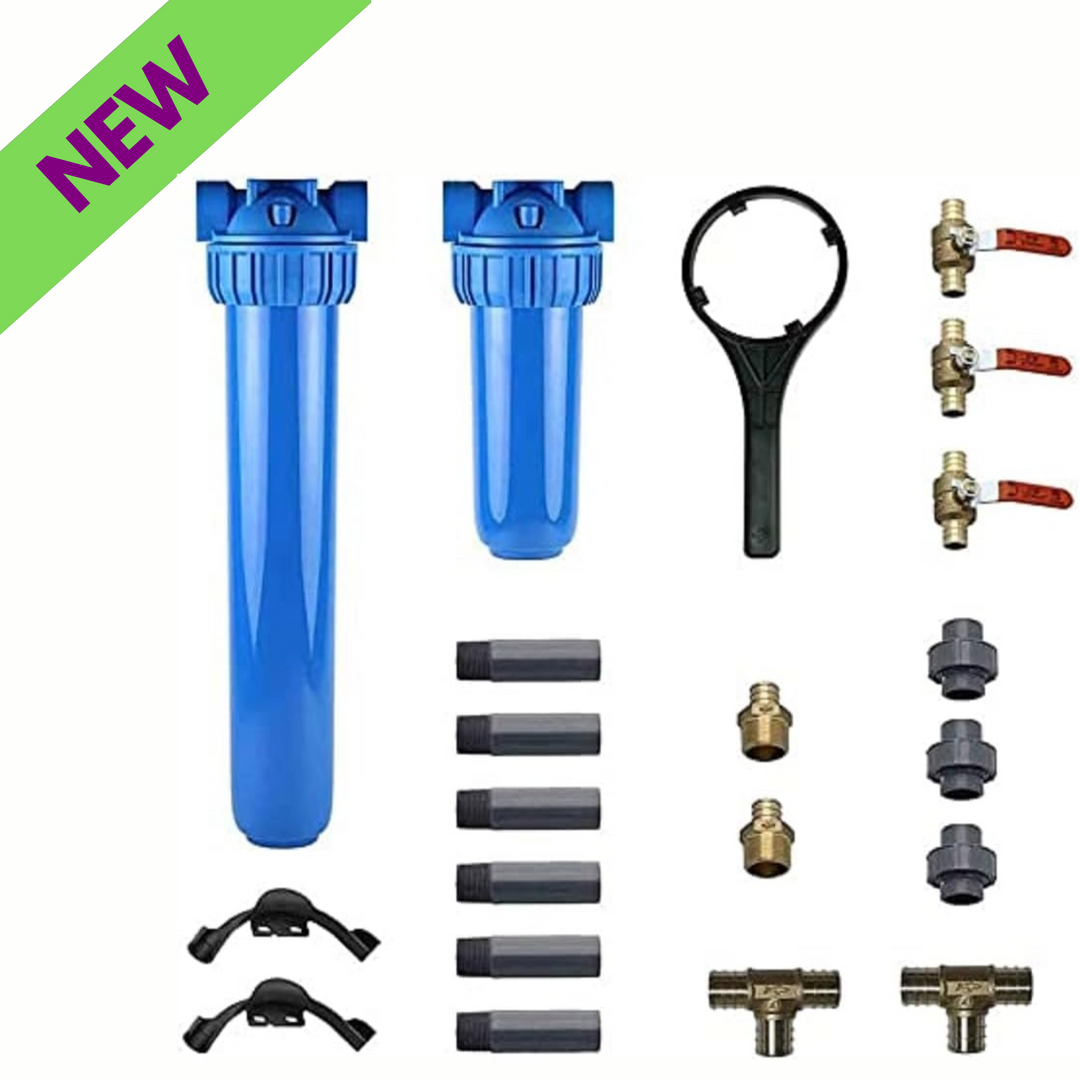 Aquasana Whole House Filter 3/4" Fittings Pro Install Kit Brass 1000000 Gallons