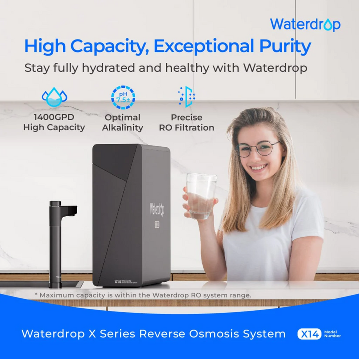 Sistema de ósmosis inversa sin tanque Waterdrop Serie X, de alta eficiencia, para debajo del fregadero, X14