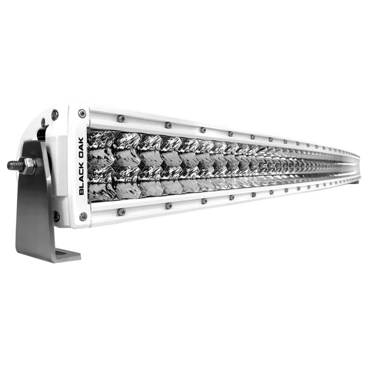 Barra de luz LED Pro Series 3.0 curva de doble fila de 50" de roble negro con carcasa blanca