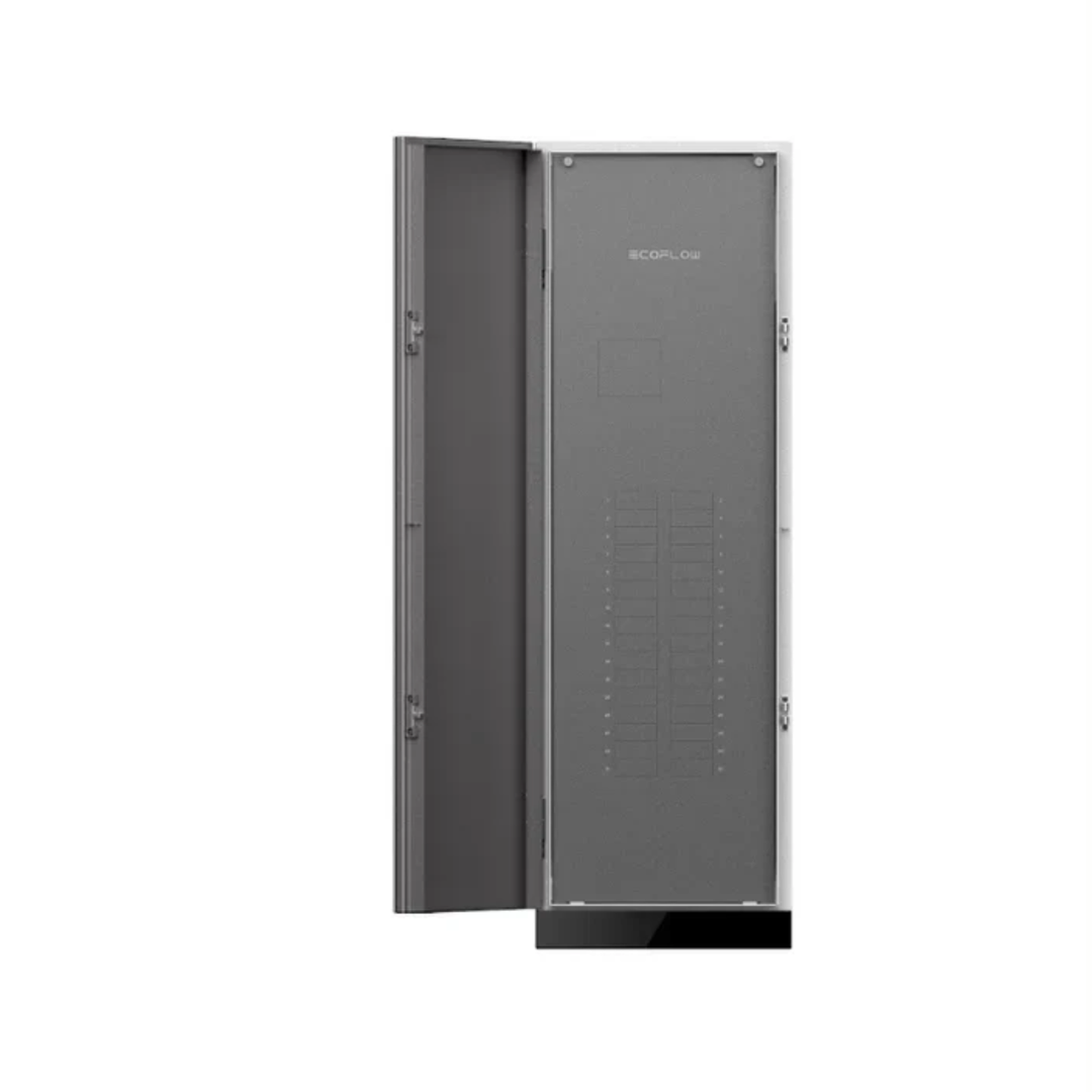 EcoFlow DELTA Pro Ultra X Inverter home panel with open door showcasing circuit layout.