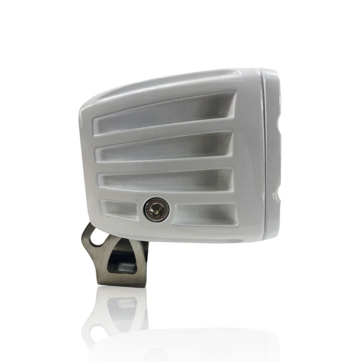 Foco de luz LED de roble negro de 2" para uso marino, carcasa blanca, óptica Cree de 10 vatios