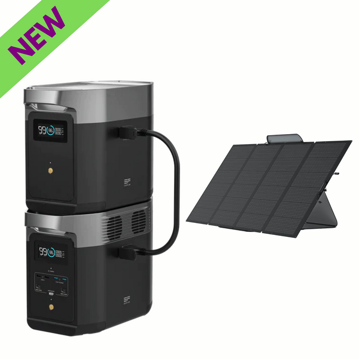 Central eléctrica X EcoFlow DELTA 2 + Un panel solar de 400 W + Una batería adicional DELTA 2