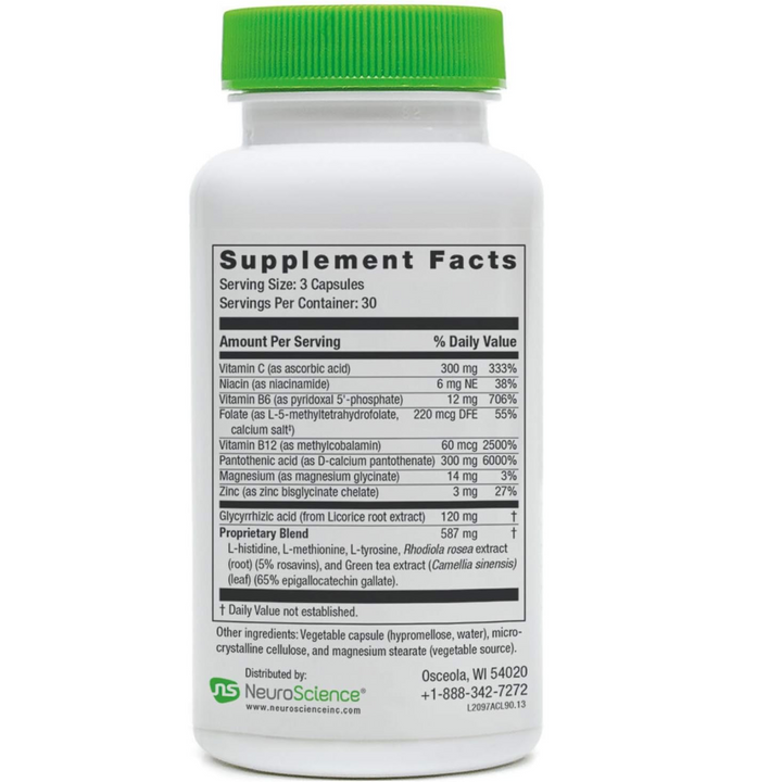 NeuroScience AdreCor with Licorice Root Dietary Supplement 90 Capsules