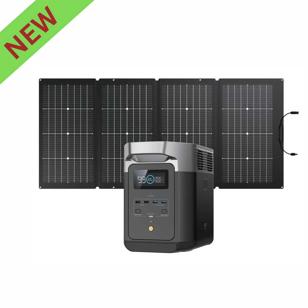 EcoFlow DELTA 2 Portable Power Station 1024Wh + One 220W Solar Panel 2 KIT