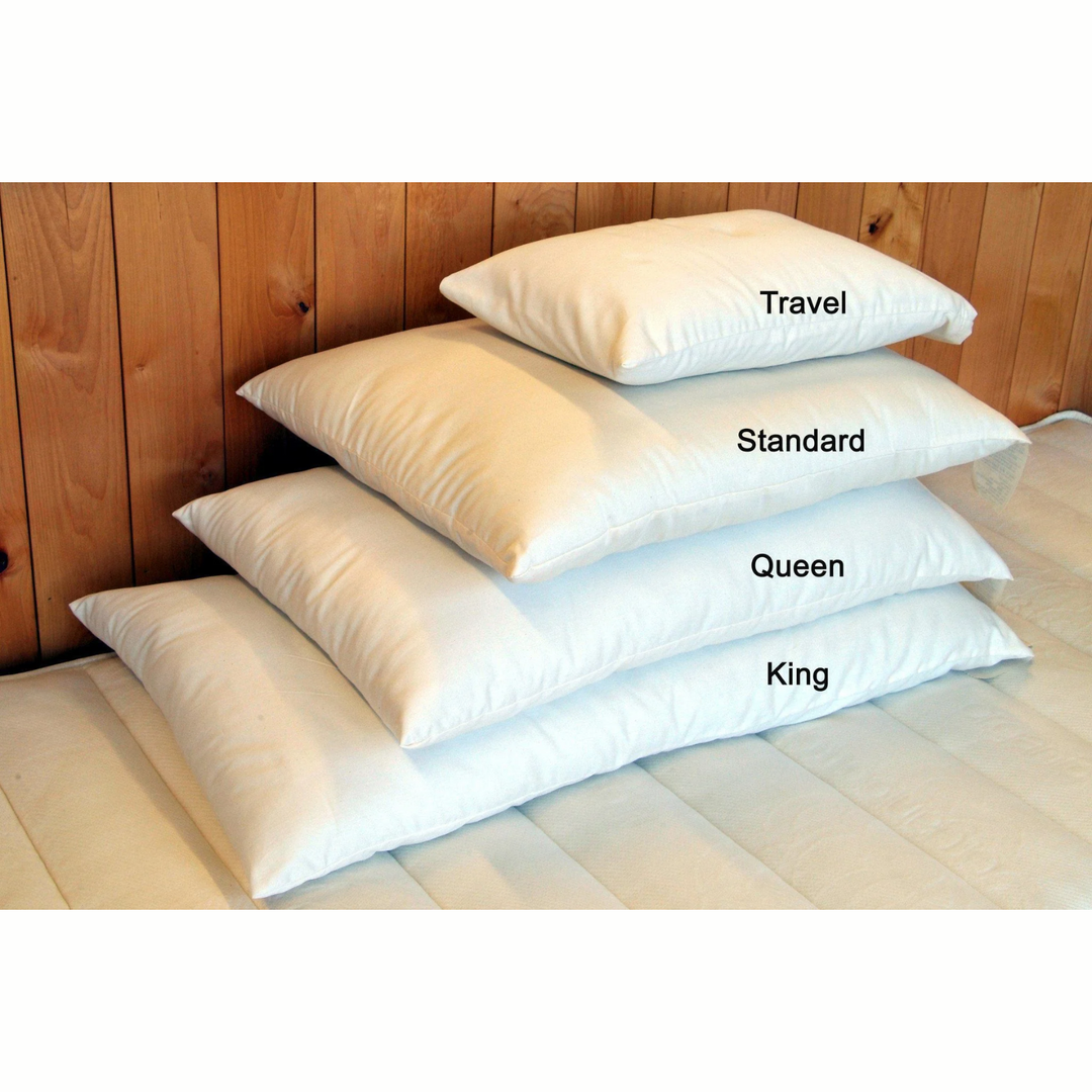 Almohadas de cama de lana orgánica certificada Holy Lamb, tamaño queen, extra gruesas, 50 x 76 cm