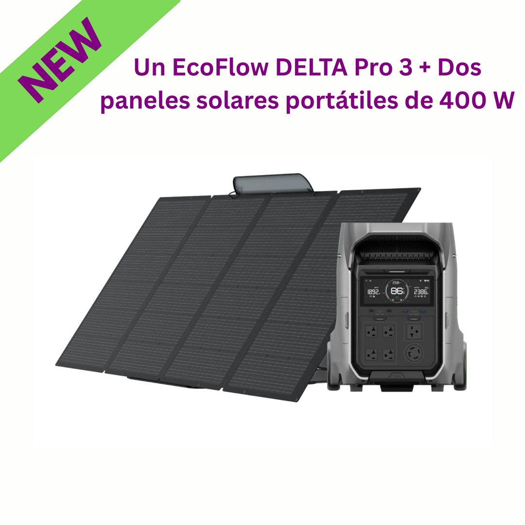 EcoFlow Delta Pro 3 Una Unidad + Dos Paneles Solares Portátiles 400W Solución