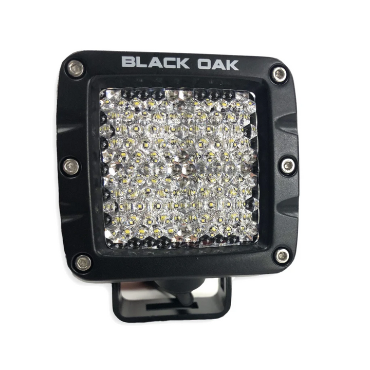 Lámpara LED de 2" de roble negro con óptica difusa y carcasa negra, 10 vatios Cree