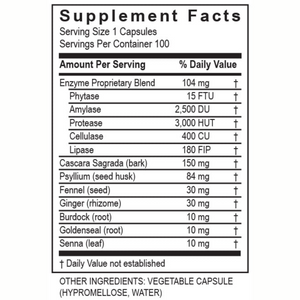 Transformation Enzymes ReleaseZyme Digestive Support Herbal 100 Capsules