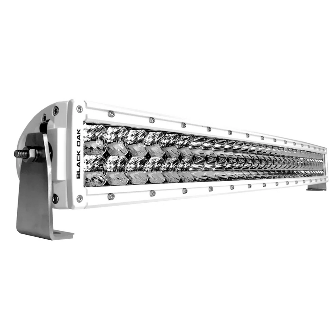Barra de luz LED Pro Series 3.0 curva de doble fila de 40" de roble negro con carcasa blanca