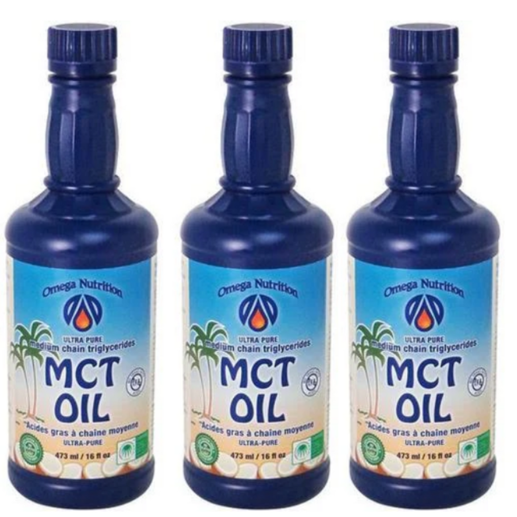 Omega Nutrition Ultra Pure MCT Oil Medium Chain Triglycerides Oil 16 OZ 3 PACK