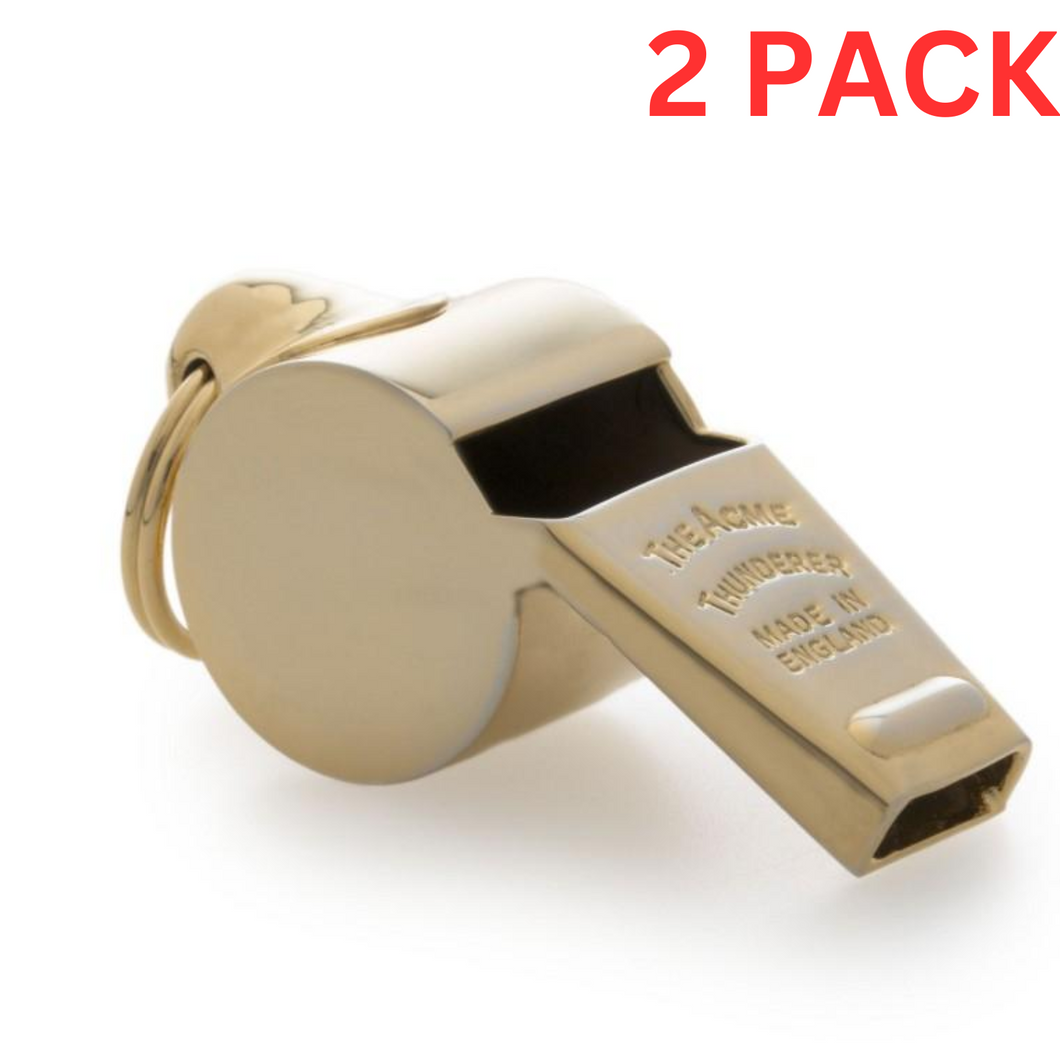 Omnipet Acme 60.5 Brass Thunderer Whistle Metal Small High Loud One Size 2 PACK