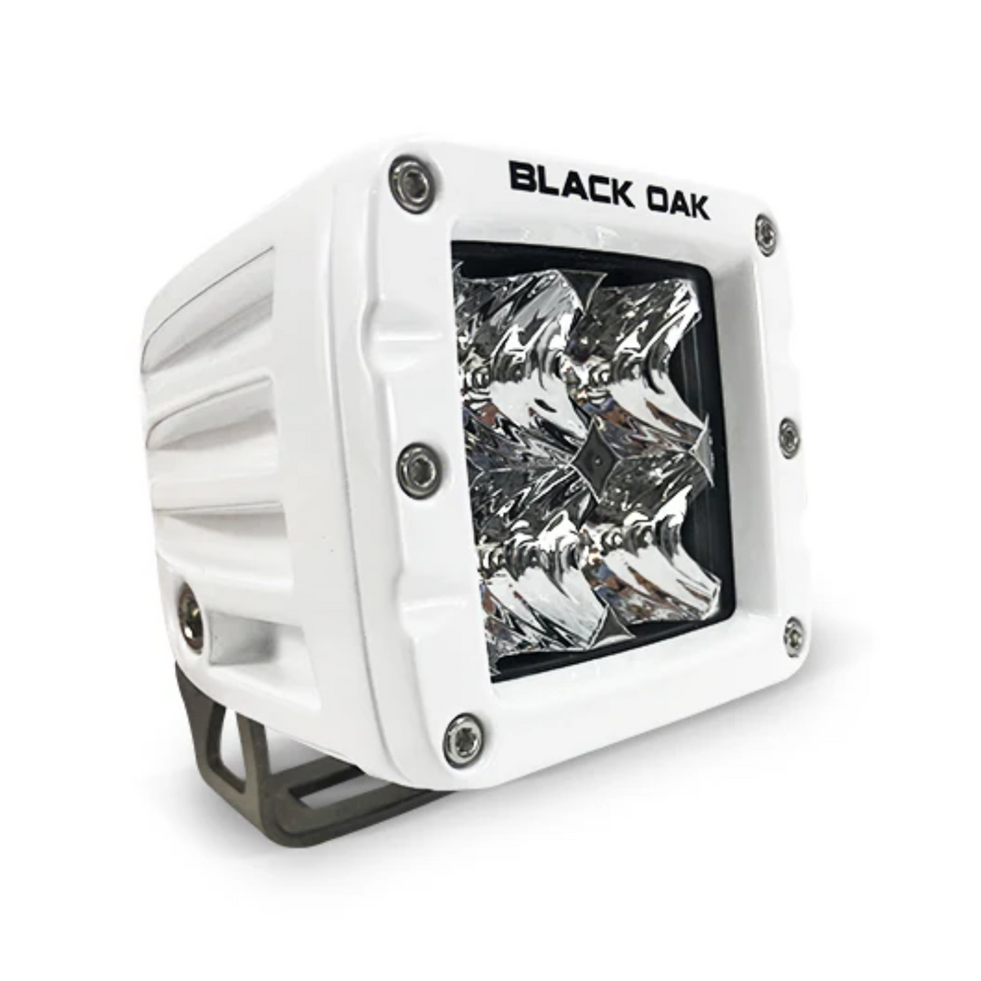 Foco de luz LED de roble negro de 2" para uso marino, carcasa blanca, óptica Cree de 10 vatios