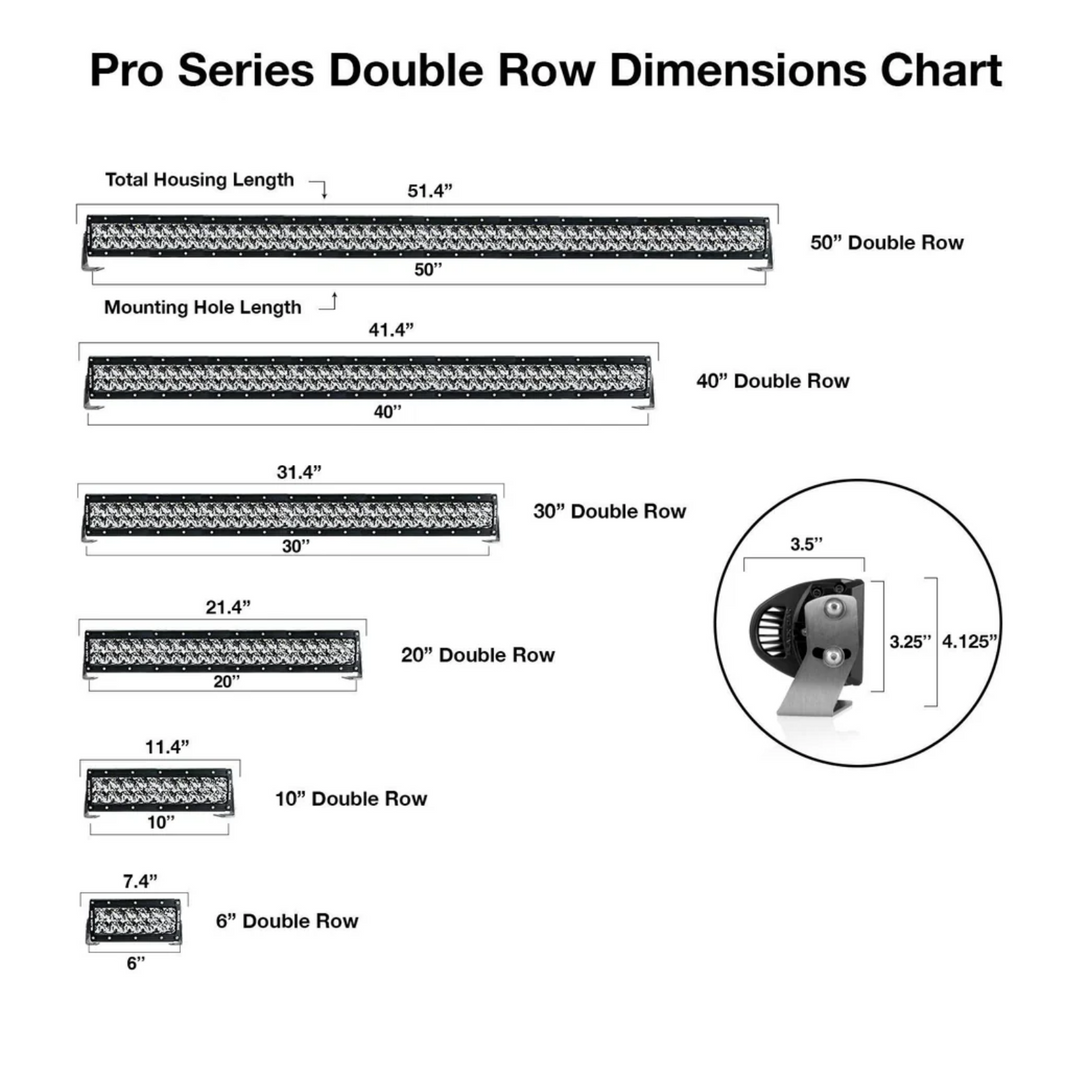 Black Oak LED 10" 940nm Infrared Double Row LED Light Bar Combo Optics Black