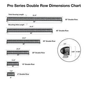 Black Oak LED 20" 850nm Infrared Double Row LED Light Bar Combo Optics Black