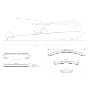 Black Oak LED Low Profile Marine Powerful Bar Spot White