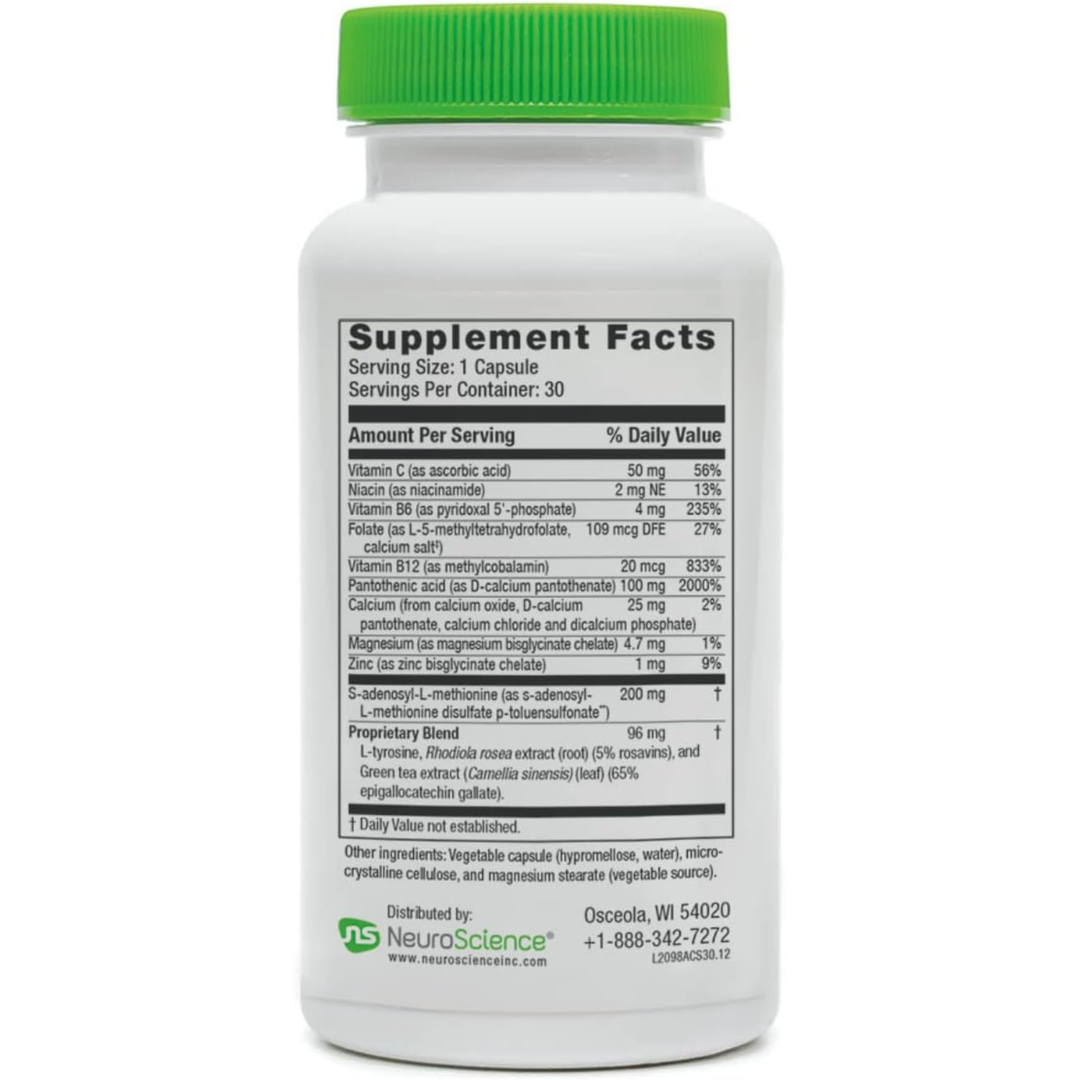 NeuroScience AdreCor with Same Adrenal and Energy Support Supplement 30 Caps