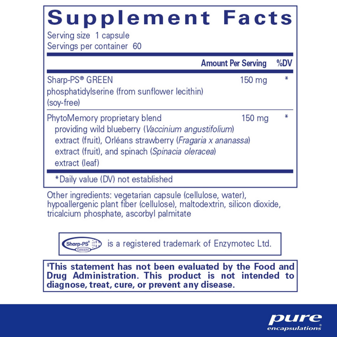 Pure Encapsulations PS Plus Cognitive Function Support Supplement 60 Capsules.