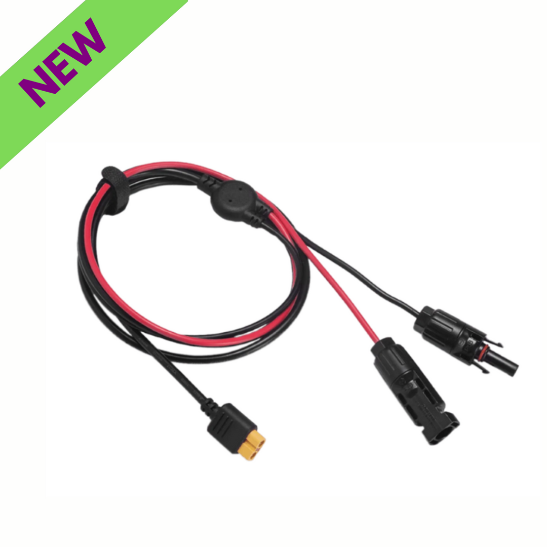 Cable de carga EcoFlow Solar a XT60i de 2,5 m, eficiente y duradero para energía portátil