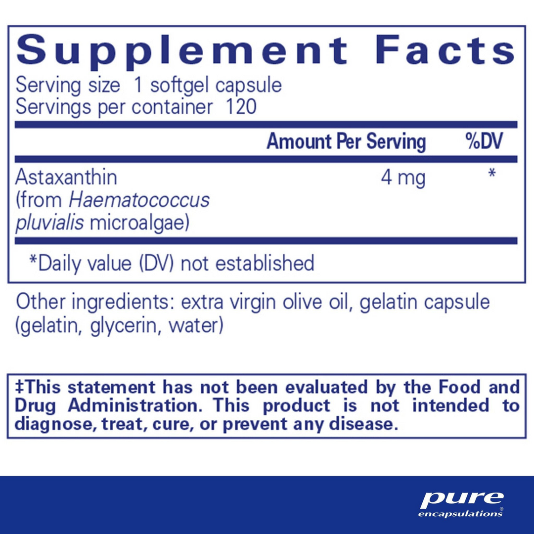 Pure Encapsulations Astaxanthin Supports Eye Skin Health 120 Capsules
