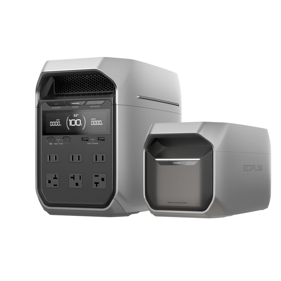 Estación de energía portátil EcoFlow DELTA 3 Plus + DELTA 3 con batería adicional (1800 W, 1024 Wh)