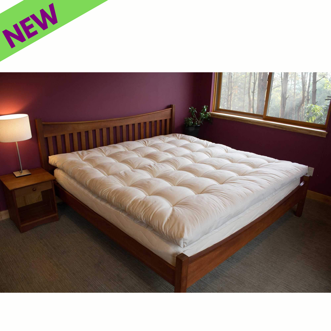 Cubrecolchón acolchado orgánico certificado Holy Lamb tamaño king para dormir profundamente, 76” x 80”