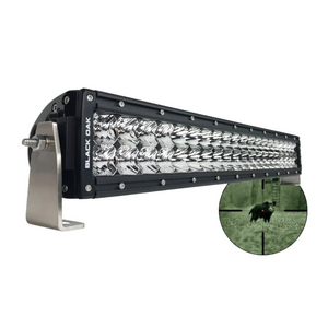 Black Oak LED 20" 940nm Infrared Double Row LED Light Bar Combo Optics Black