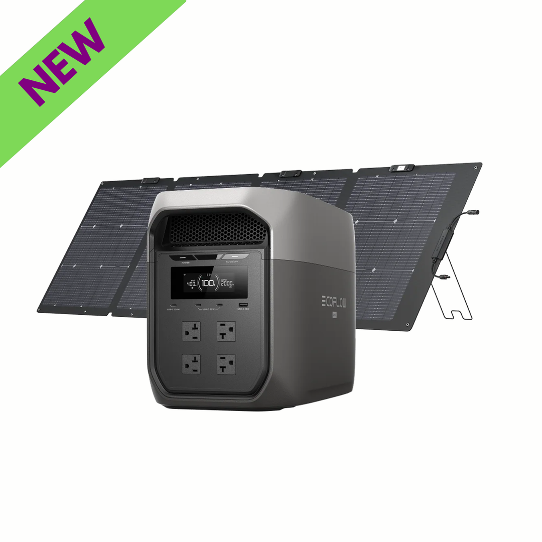 EcoFlow DELTA 3 Max 2048Wh Gray Portable Power Station with A 220W Solar Panel