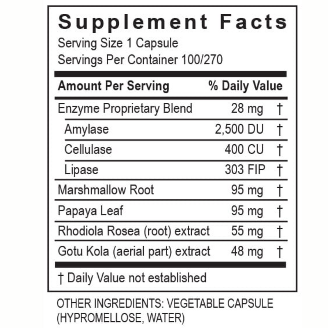 Enzimas de transformación GastroZyme: favorece la salud del sistema digestivo (100 cápsulas)