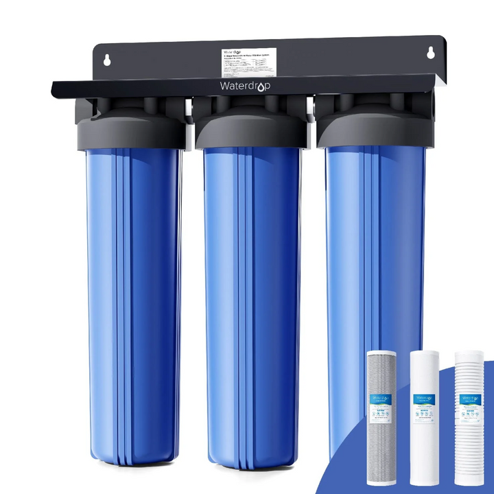 Waterdrop 3-Stage Whole House Water Filter System Reduce Iron & Manganese