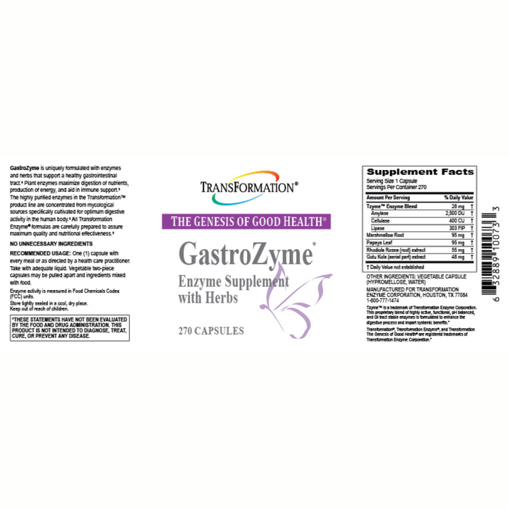 Transformación Thrive 63 Fase DigestZyme PureZyme GastroZyme Plantadophilus