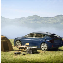 Load image into Gallery viewer, EcoFlow Delta Pro Inlet Box Cable powering electric car at campsite by lake.
