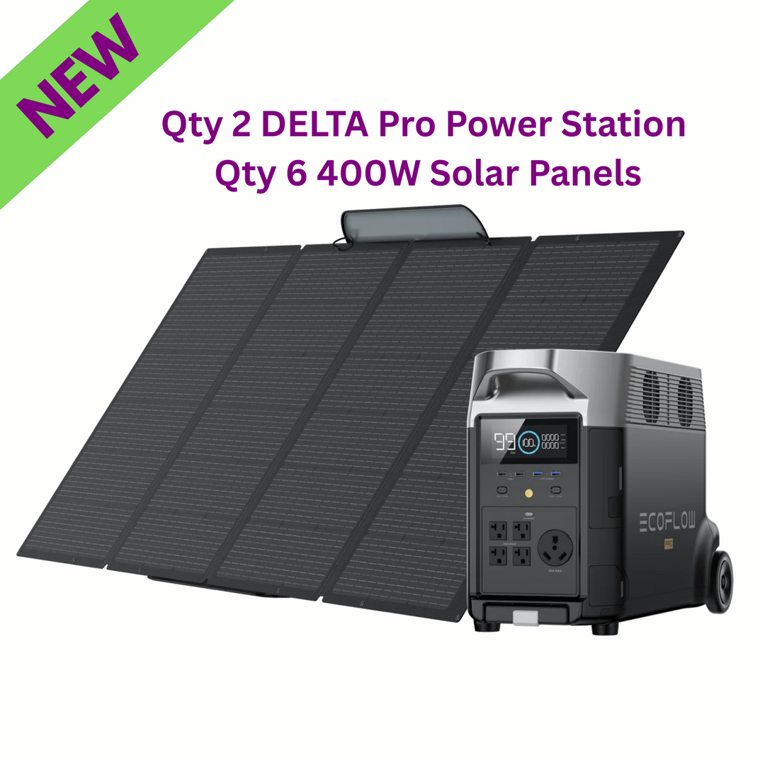 EcoFlow Delta Pro Estaciones De Energía 3600W Con Seis Paneles Solares 400W