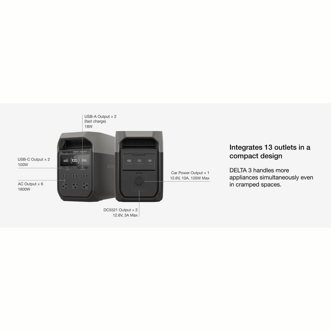 Estación de energía portátil EcoFlow DELTA 3, carga rápida, capacidad de 1024 Wh, X-Boost