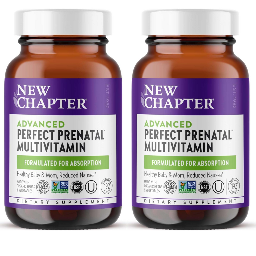 New Chapter Perfect Prenatal Whole Food Multivitamin 192 Vegetarian Tabs 2 PACK