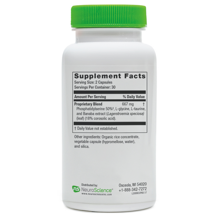 Suplemento dietético NeuroScience Calm CP (60 cápsulas) para la regulación del cortisol