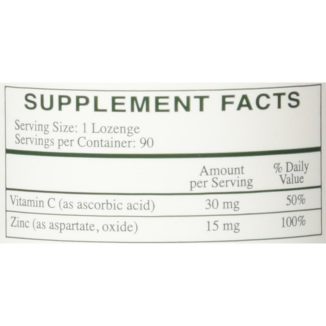 Pastillas de zinc Rx Vitamins 46 mg de aspartato de zinc con vitamina C (90 pastillas)