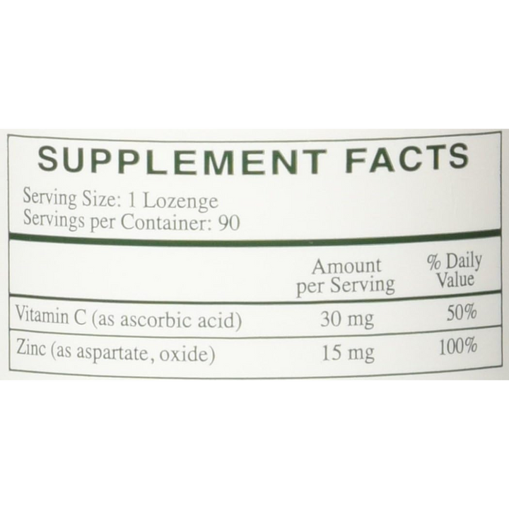 Pastillas de zinc Rx Vitamins 46 mg de aspartato de zinc con vitamina C (90 pastillas)