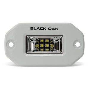 Black Oak LED 2 Inch Black Marine Flush Mount Spreader Light White Housing