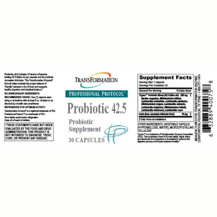 Enzimas de transformación de fase 63, digestibilidad TPP, proteasa TPP, gastroenteritis TPP, probiótico TPP 42,5