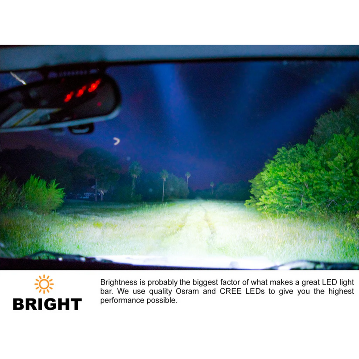 Barra de luces LED de una sola fila de 10" de roble negro con óptica combinada y carcasa negra