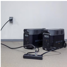 Load image into Gallery viewer, EcoFlow NEMA L14-30R TO L14-30P generator cord connected to two EcoFlow Delta Pro units.
