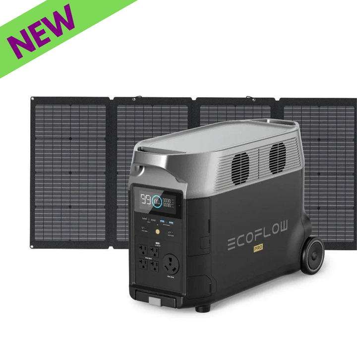 Estación de energía portátil EcoFlow DELTA Pro de 3600 W con un panel solar de 220 W