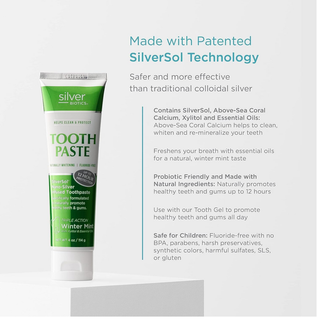 Pasta dental Silver Biotic de American Biotech Labs, 113 g, cuidado bucal para dientes sanos