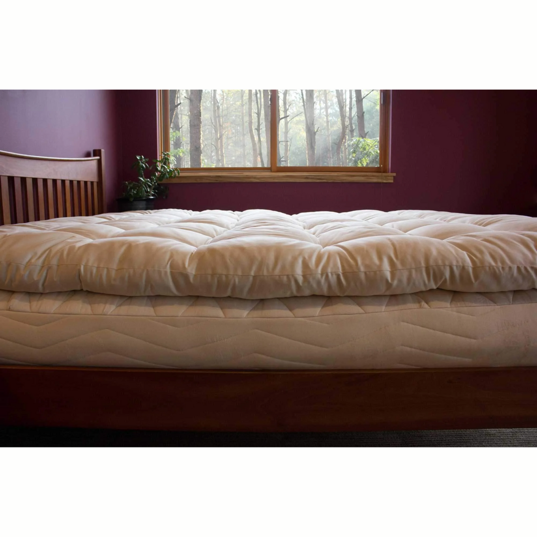 Cubrecolchón acolchado orgánico certificado Holy Lamb tamaño king para dormir profundamente, 76” x 80”