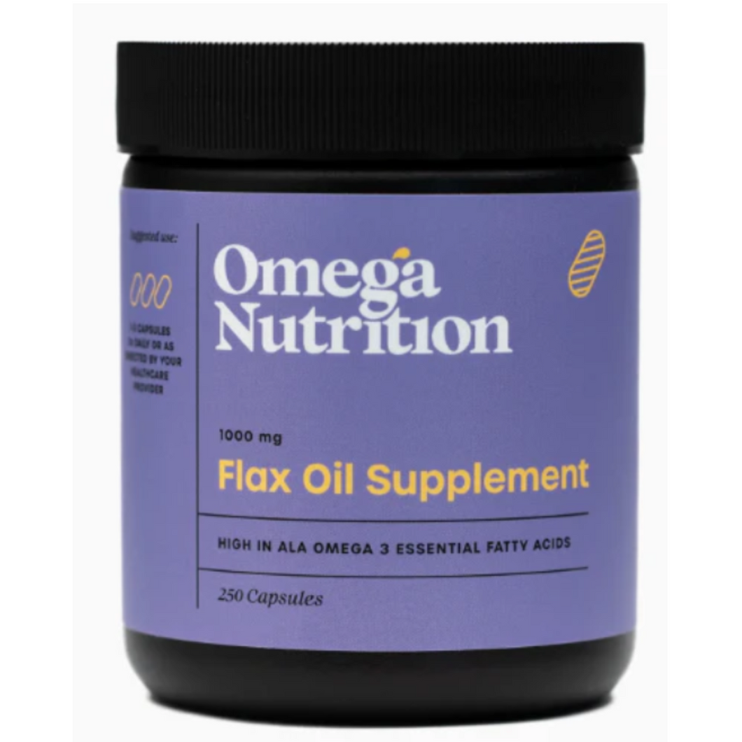 Omega Nutrition Flax Seed Oil Caps 250 Softgels 1000 mg